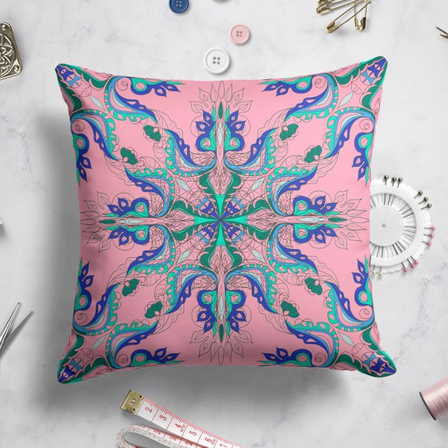 Celestial Bloom Star Pillow in Pastel Pink (Creator Uploaded)