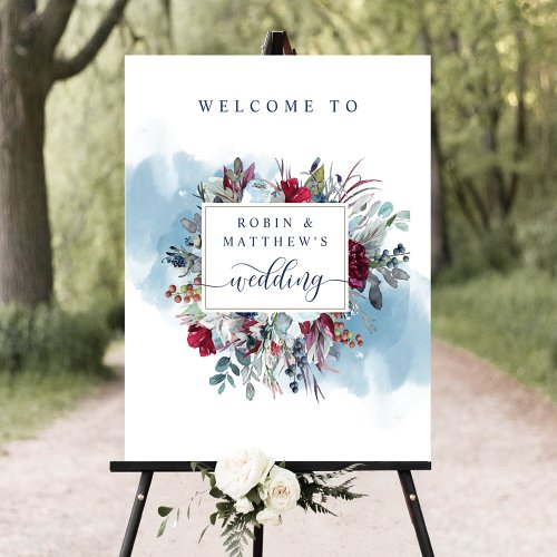 Celestial Blooms Floral Wedding Welcome Sign