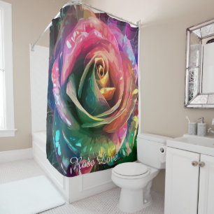 Celestial Blossom: Alien Rose Shower Curtain