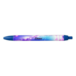 Celestial Blue and Pink Galaxy Custom Name Script Pen