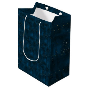 Celestial Blue and White Starry Night Medium Gift Bag