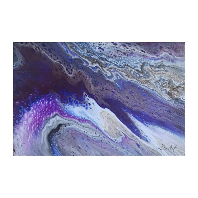 Celestial Blue & Purple Abstract Acrylic Print (Front)