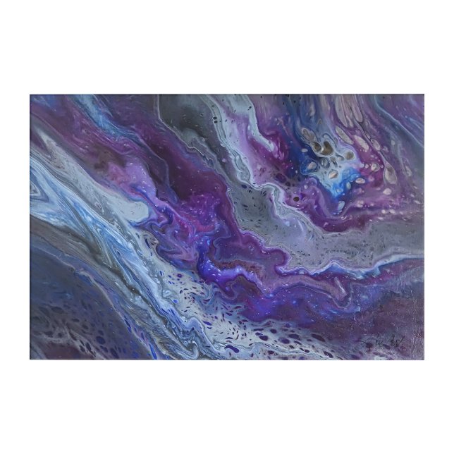 Celestial Blue & Purple Abstract Acrylic Print (Front)