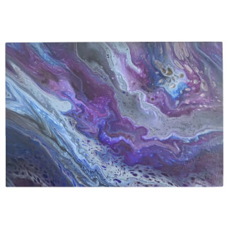 Celestial Blue & Purple Abstract Metal Print