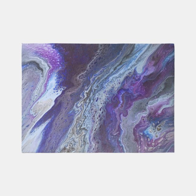 Celestial Blue & Purple Abstract Rug (Front)