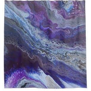 Celestial Blue & Purple Abstract Shower Curtain