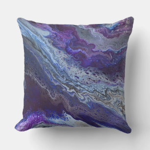 Celestial Blue & Purple Abstract Throw Pillow