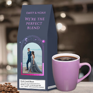 Celestial Blue Purple Sun Moon Stars Wedding Roasted Coffee