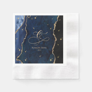 Celestial Blue Quinceanera Midnight Stars Moon  Napkins