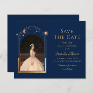 Celestial Blue Save The Date Birthday Quinceanera