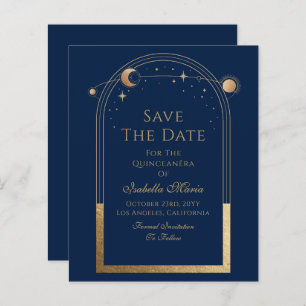 Celestial Blue Save The Date Birthday Quinceanera