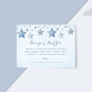Celestial Blue Star Diaper Raffle Baby Shower Enclosure Card