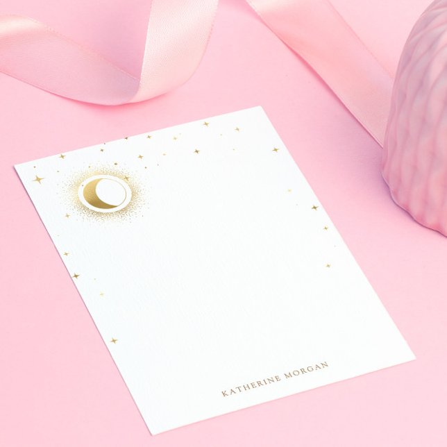 Celestial Blue Stars Moon Wedding Note Card (Creator Uploaded)