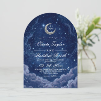 Celestial Blue Twilight Wedding Invitation