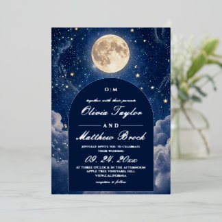 Celestial Blue Wedding Foil Invitation