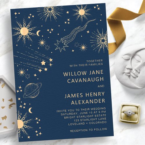 Celestial Blue Wedding Invitation