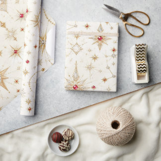 Celestial Blush Pearl Christmas Wrapping Paper