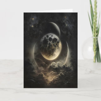 Celestial Bodies Moonlight Print, Dark Academia Card