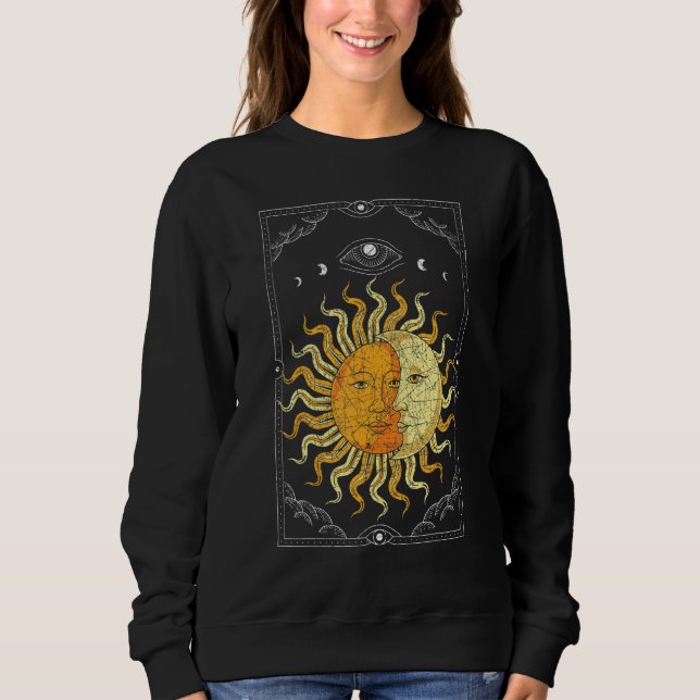 Celestial Body Boho Sun Moon Astronomy Universe As Sweatshirt (Front)