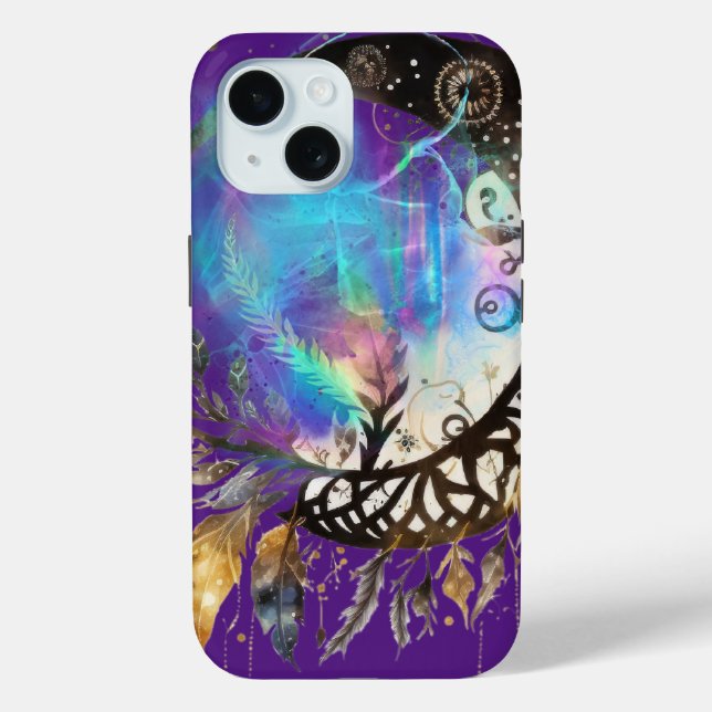 Celestial Bohemian Spiritual Iphone 15 Phone Case  (Back)