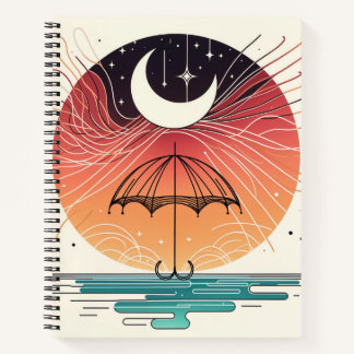 Celestial Boho Moon & Stars Notebook