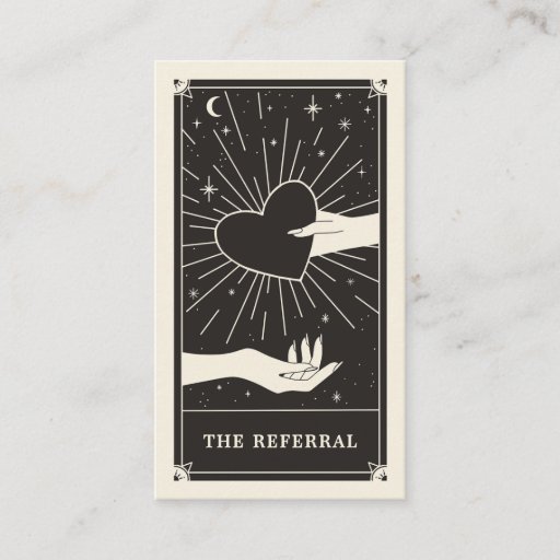 Customizable Celestial Boho referral tarot card