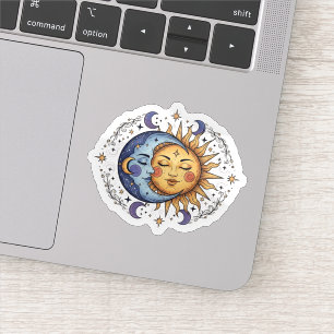 Celestial Boho Sun and Moon Spiritual Sticker