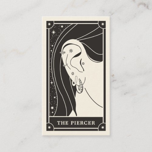 Celestial Boho Tarot piercing business card