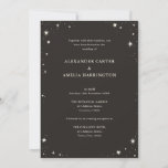Celestial Boho Tarot Star Black Wedding invitation