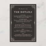 Celestial boho tarot wedding details invite card