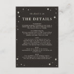Celestial boho tarot wedding details invite card