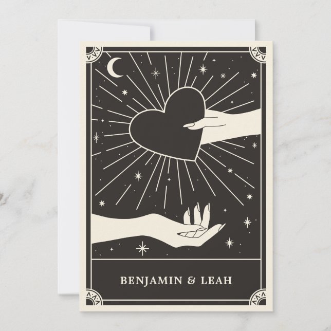 Celestial Boho Tarot Wedding Invitation (Front)