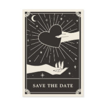 Celestial Boho Tarot Wedding Save the Date Card