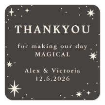 Celestial boho wedding favor thank you sticker