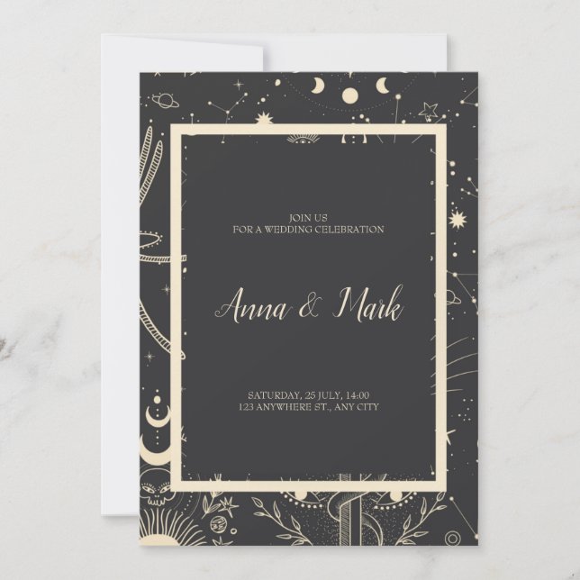 Celestial Boho Wedding Invitation (Front)