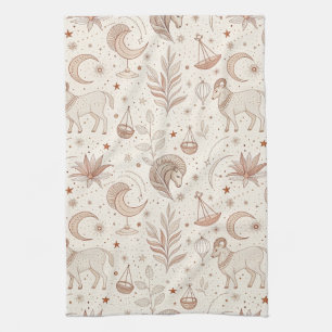 Celestial Botanical Pattern (1) Kitchen Towel