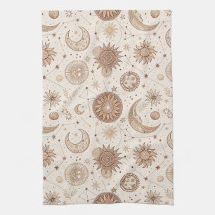 Celestial Botanical Pattern (2) Kitchen Towel