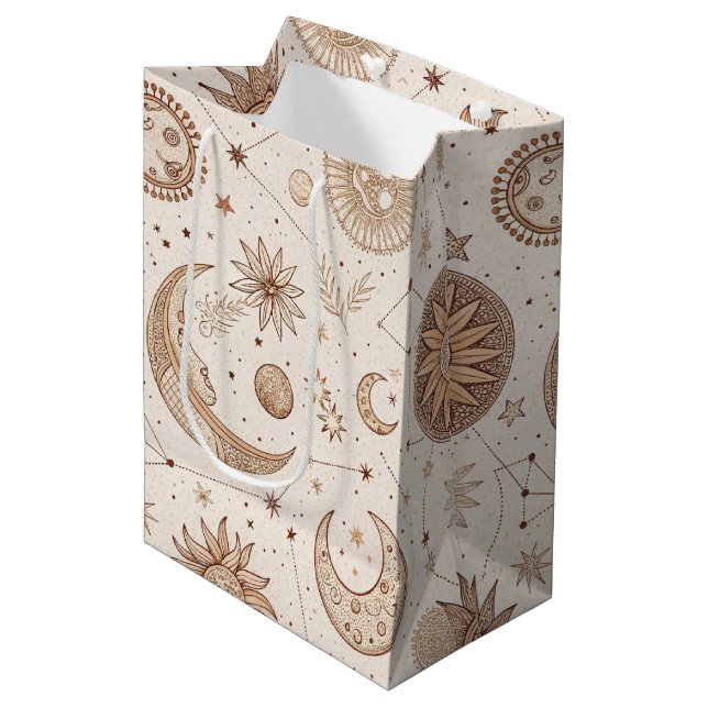 Celestial Botanical Pattern (2) Medium Gift Bag (Front Angled)