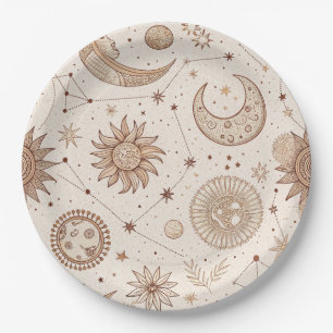 Celestial Botanical Pattern (2) Paper Plates