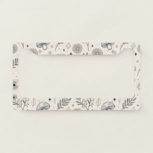 Celestial Botanical Pattern (3) License Plate Frame