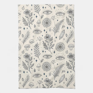 Celestial Botanical Pattern (4) Kitchen Towel