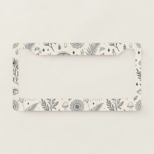Celestial Botanical Pattern (4) License Plate Frame