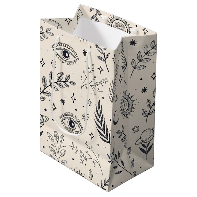 Celestial Botanical Pattern (5) Medium Gift Bag (Front Angled)