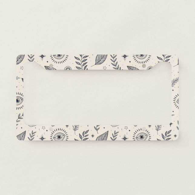 Celestial Botanical Pattern (6) License Plate Frame (Front)