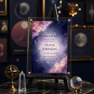 Celestial Bridal Shower Invitation Watercolor