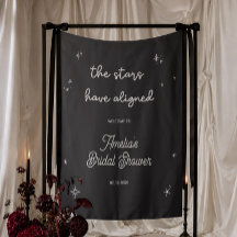 Celestial Bridal Shower Welcome Sign Fabric