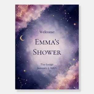 Celestial Bridal Shower Welcome Sign Watercolor