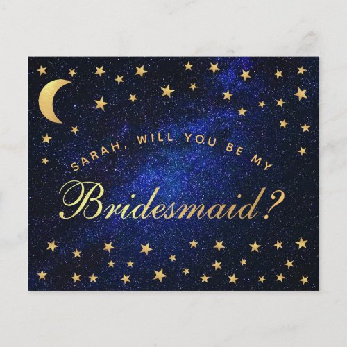 Celestial Budget Gold Stars Bridesmaid Proposal