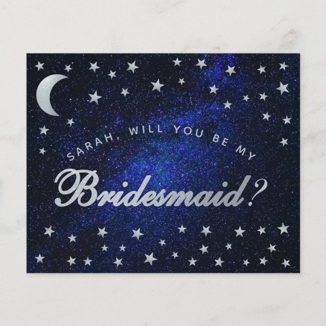 Celestial Budget Starry Night Bridesmaid Proposal  (Front)