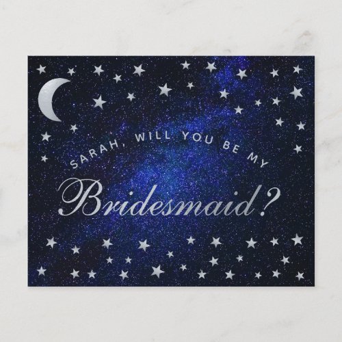 Celestial Budget Starry Night Bridesmaid Proposal 